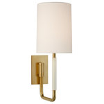 Visual Comfort & Co. - Clout Small Sconce in Soft Brass with Linen Shade - Bulbs Included: No