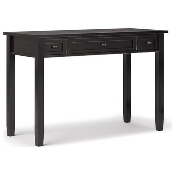 Console Table, Hardwood Legs With Storage Drawers & Pull Handles, Hickory Brown