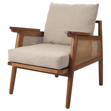 Kingston Rattan Accent Chair, Mid Brown