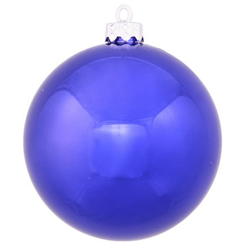 Vickerman N591222Dsv 4.75" Cobalt Shiny Ball Ornament, 4 Per Bag
