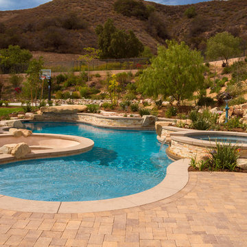 Fire Pit and Waterfalls