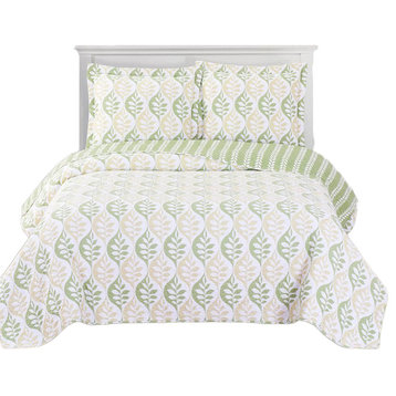 Gia Oversized Reversible Quilted Coverlet, King/Cal King