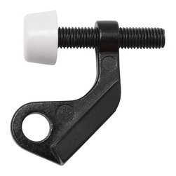 Designers Impressions - 6204 Matte Black Hinge Pin Door Guard Door Stop - Door Stops