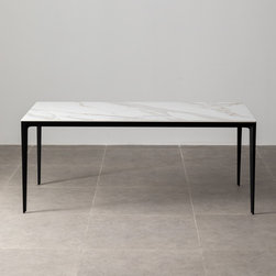 Minimalist Table &ndash; Innovation S - Calacatta Oro / Black - Dining Tables