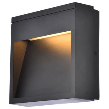 Elegant Lighting LDOD4019 Raine 7" Tall LED Outdoor Wall Sconce - Black