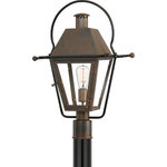 Quoizel - Rue De Royal 1-Light Outdoor Lantern, Industrial Bronze - From the Charleston Copper and Brass Lantern Collection the Rue De Royal offers the historic look of gas lighting without the hassle of a propane feed. It is all electric and features a hand-riveted solid copper or brass frame combining the romantic charm of an antique lantern with the modern convenience of energy efficiency.