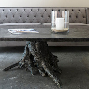 Lenwood Rustic Silver Coffee Table with Elm Base