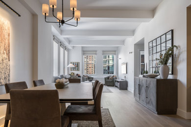 Trendy living room photo in New York