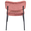 Marilane Velvet Accent Chair, Metal Frame, Royal Rose