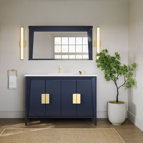 The Gellar Bathroom Vanity, Blue, 48", Single Sink, Freestanding