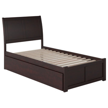 Portland Twin Extra Long Bed, Footboard and Twin Extra Long Trundle, Espresso