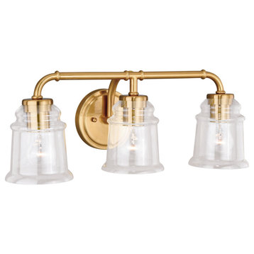 Toledo 3-Light Vanity Natural Brass