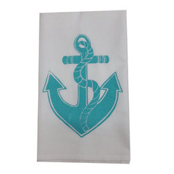 Coastal Assortment-Aqua Anchor - Dish Towels