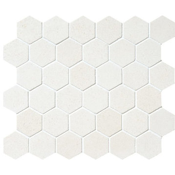 10 3/8"x12" Champagne Honed Hexagon Classic Mosaic