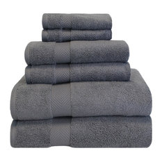 Zero Twist Cotton 6-Piece Bath Towel Set, Grey