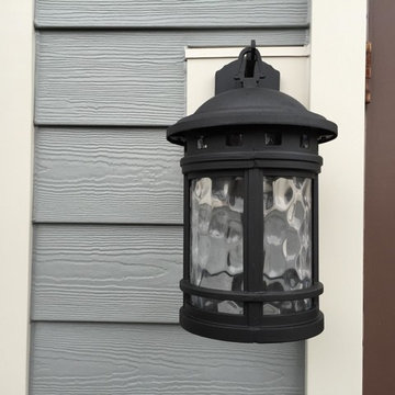 Slate Gray James Hardie Siding Installation paired with Cobblestone trim