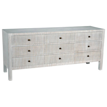 NOIR Furniture - Conrad 9 Drawer Dresser in White Wash - GDRE222WH
