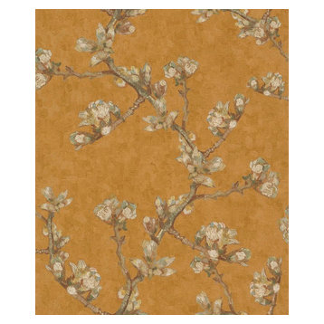 Vintage Almond Blossom Wallpaper, Marigold, Double Roll