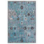 Jaipur Living - Vibe Zaniah Trellis Black and Multicolor Area Rug, Light Blue and Gray, 6'7"x9'6 - The Borealis is a stellar study in color, movement, and texture. The Zaniah rug melds traditional motifs with a cool-toned palette of light blue, gray, and white for a fresh, contemporary statement. Made of durable polypropylene, this vibrant power-loomed rug is easy-care and perfect for high-traffic rooms in the home.