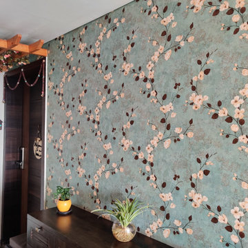 Teal Floral wallpaper for walls