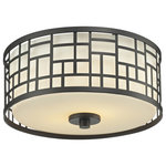 Z-LITE - Z-LITE 329F12-BRZ 2 Light Flush Mount - Z-LITE 329F12-BRZ 2 Light Flush Mount, BronzeThe Elea family boasts a geometric pattern that combines pure white matte opal glass with a rich bonze finish delivering a fascinating contemporary design.Collection: EleaFrame Finish: BronzeFrame Material: SteelShade Finish/Color: Matte OpalShade Material: GlassDimension(in): 11.75(W) x 6(H)Bulb: (2)60W Medium base,Dimmable(Not Included)UL Classification/Application: CUL/cETLu/Dry