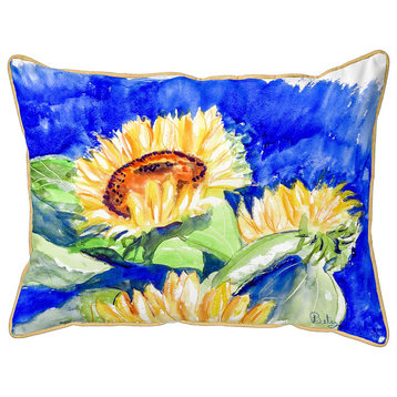 Betsy Drake Gold Rising Sunflower Extra Large Pillow 20x24