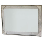 My Barnwood Frames - Rustic Mirror, Cornerblock Barnwood Style, 32"x38" - Framed with cornerblock barnwood, this mirror is great for rustic lodge or western country farmhouse. This mirror is large enough to accent a credenza, hall table or fireplace mantle. Our customers love using this style as a bathroom mirrors as well.  Includes corner block barn wood frame, mirror glass and hanging hardware. Made in the USA. Due to the nature of reclaimed wood, each mirror features unique colors, textures, knots, grains, style and charm. Yours will be one-of-a-kind! Mirrors are sold according to to their exterior dimensions. Hanging hardware included