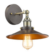Ironclad 1-Light Rubbed Bronze Wall Sconce 9" Wide