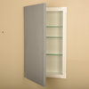 Gables Slab Panel Frameless Recessed Bathroom Medicine Cabinet 14x18, Primed Gra