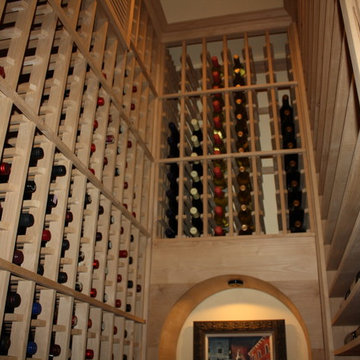 Knotty Alder Texas Wine Cellar Design - Back Wall