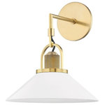 Hudson Valley Lighting - Hudson Valley Lighting 2601-AGB/WH Syosset - One Light Wall Sconce - Warranty -  ManufacturerSyosset One Light Wa Aged Brass Soft Off UL: Suitable for damp locations Energy Star Qualified: n/a ADA Certified: n/a  *Number of Lights: Lamp: 1-*Wattage:8w E26 Medium Base bulb(s) *Bulb Included:Yes *Bulb Type:E26 Medium Base *Finish Type:Aged Brass
