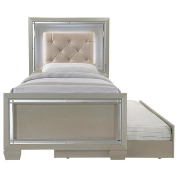 Glamour Youth Twin Platform Bed w/ Trundle