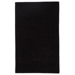 Jaipur Living - Jaipur Living Basis Handmade Solid Black Area Rug 9'X12' - Sophisticated and handsomely modern, the Basis collection takes an elemental accent to a sleek new level. The striking black colorway of this hand-loomed rug makes for a polished foundation in bedrooms and living spaces. Crafted of durable wool and soft, lustrous viscose, the cut and looped pile creates a subtle, richly textured stripe design.