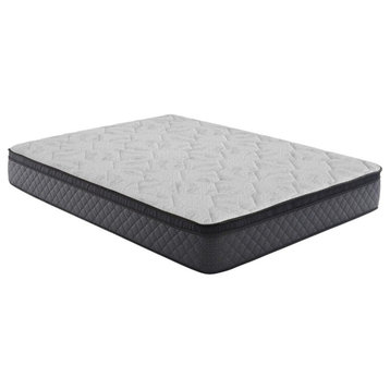 Pemberly Row Transitional Fabric Upholstered Eastern King Mattress Gray