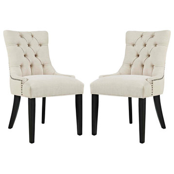 Regent Dining Side Chairs, Fabric, Set of 2, Beige