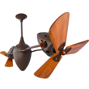 Ar Ruthiane Rotational Ceiling Fan With Mahogany Blades, Bronzette