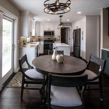 White and Green Kitchen and Coffee Bar