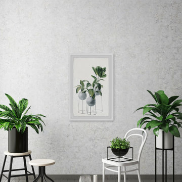 "Ceramic Plant Pots" Framed Painting Print