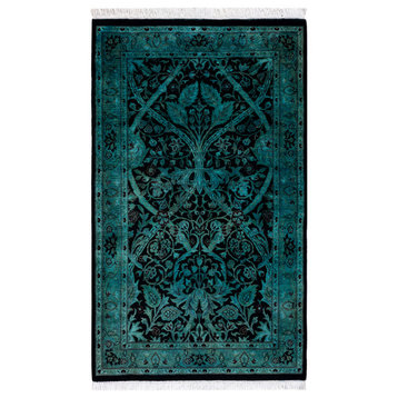 Fine Vibrance, One-of-a-Kind Hand-Knotted Area Rug Blue, 2' 7" x 4' 4"