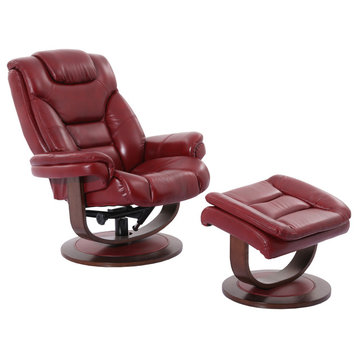Parker Living Monarch - Rouge Manual Reclining Swivel Chair and Ottoman