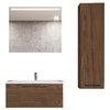 Piana Bathroom Vanity Set Modern Single Sink Wall Mount, Matte Walnut, 24"