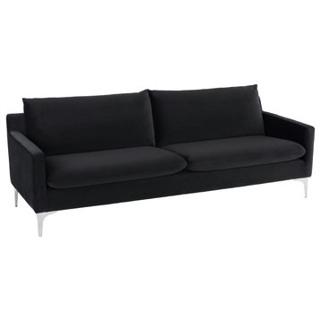Anders Black Fabric Triple Seat Sofa, Hgsc582