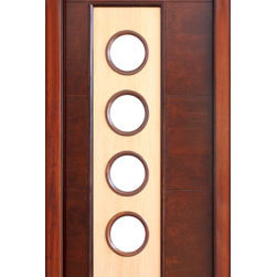 Prehung Low-E Single Door, Wind-load Rated, Contemporary Circle Design - Front Doors