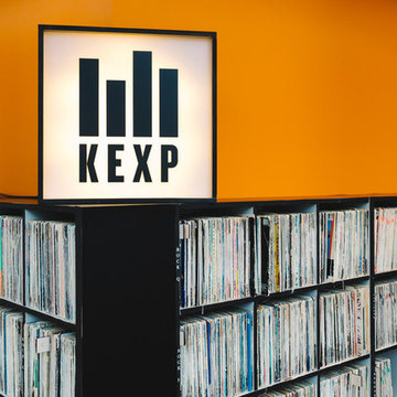 Vinyl record collection at KEXP Seattle