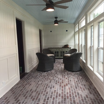 Old Mill Thin Brick Sunroom Brick Floor - Brick Color Castle Gate