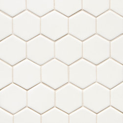 6th Avenue Hexagon in White Gloss - Tile