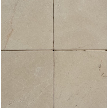 Ivory Cream Marble Tiles, Tumbled Finish, 4"x4", Set of 72