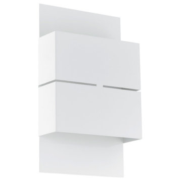 2x2.5 LED Outdoor Wall Light, White Finish