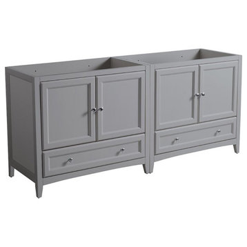 Fresca Oxford 71" Double Sinks Traditional Wood Bathroom Cabinet in Gray