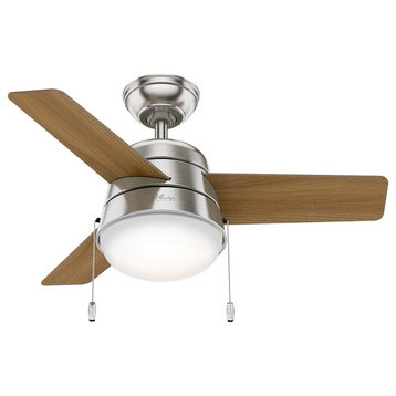 Hunter Aker 2-Light 36" Indoor Ceiling Fan in Brushed Nickel